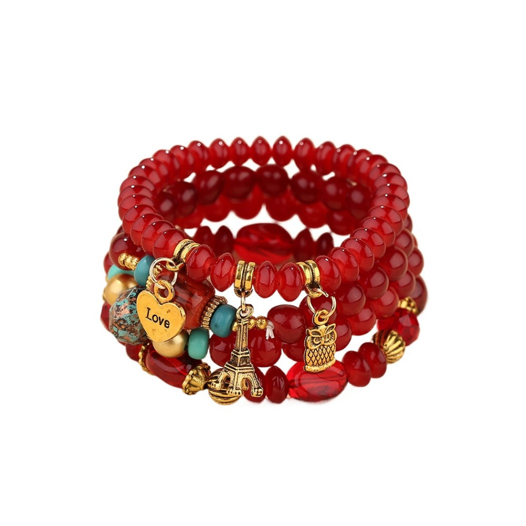 Bauai - 4-in-1 Stylish Charm Stackable Bracelet Set With Pendants
