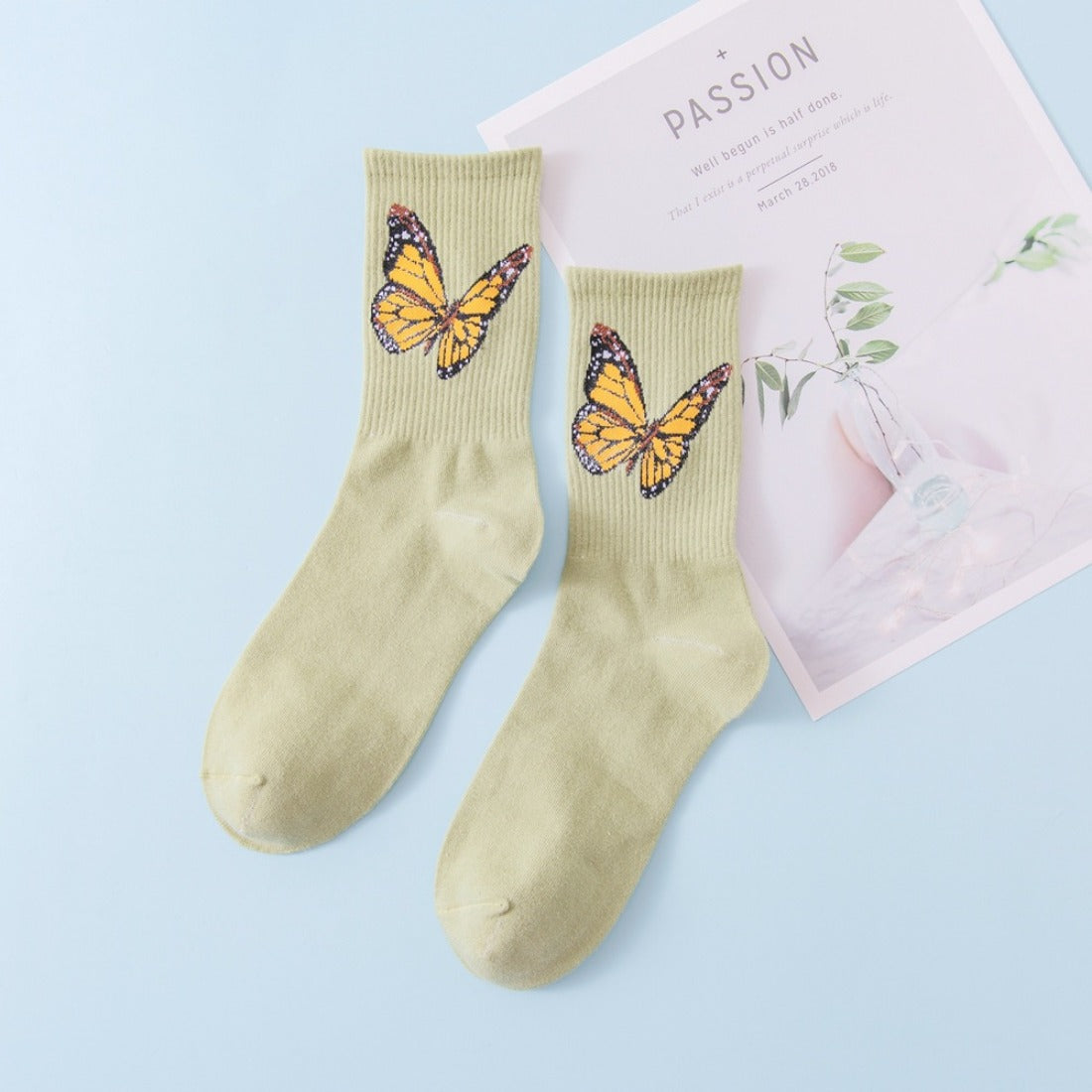 Rufia - Butterfly Print Colorful Socks