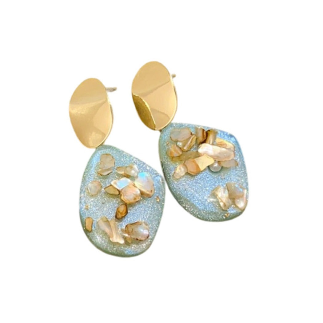 Earwish - Vintage French Style Resin Oval Earrings
