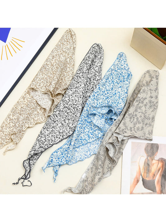 Scarvii - Chic Ditsy Floral Print Triangle Bandana