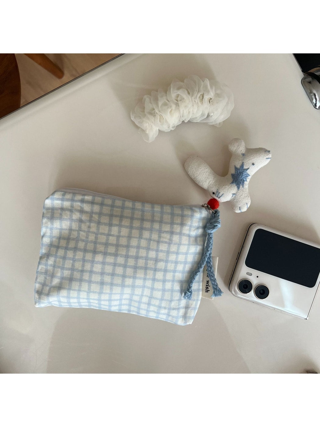 Cosbai - Classic Pattern Zip Pouch Bag