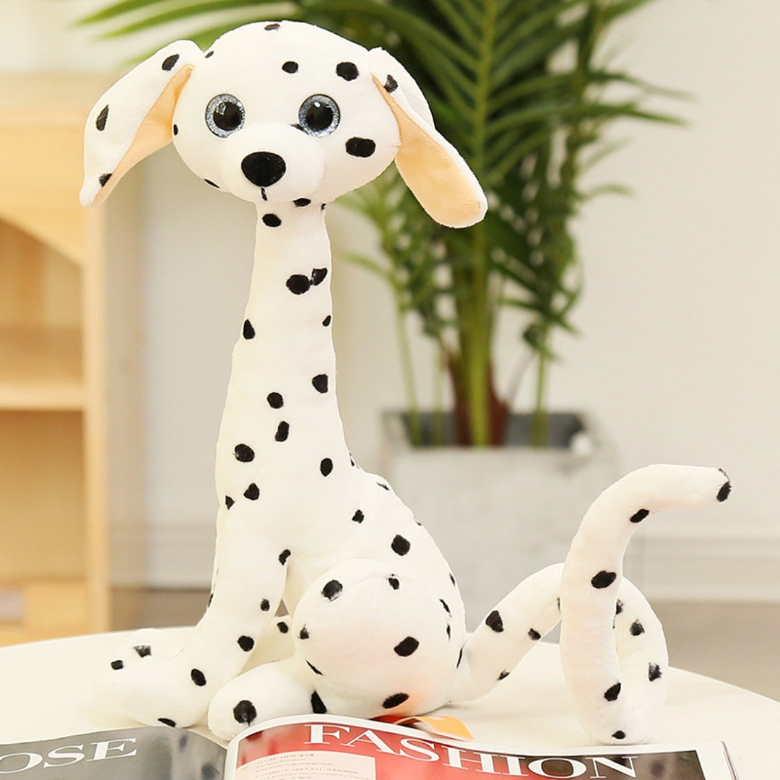 Kawai Long-Neck Animal Plush Toy color options including BROWN, WHITE, CAT