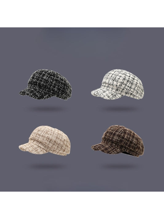 Haila - Textured Tweed Newsboy Hat