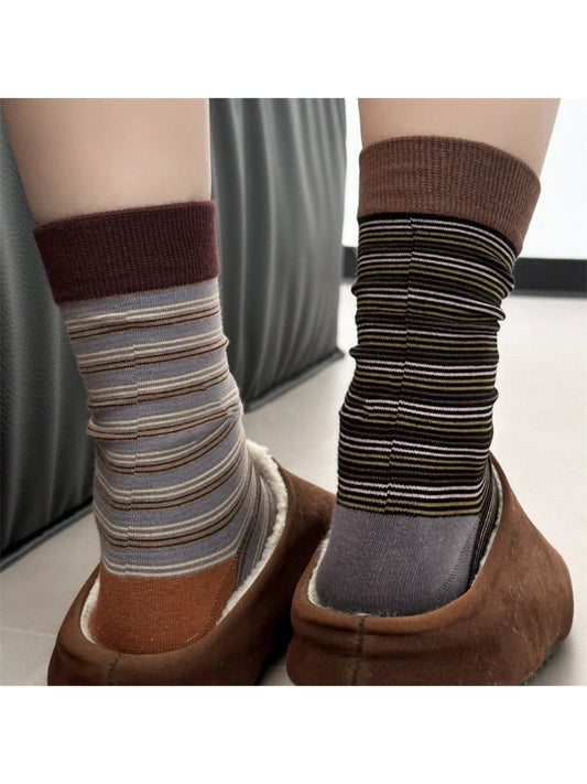 Rufia - Classic Multi Stripe Mid Calf Socks