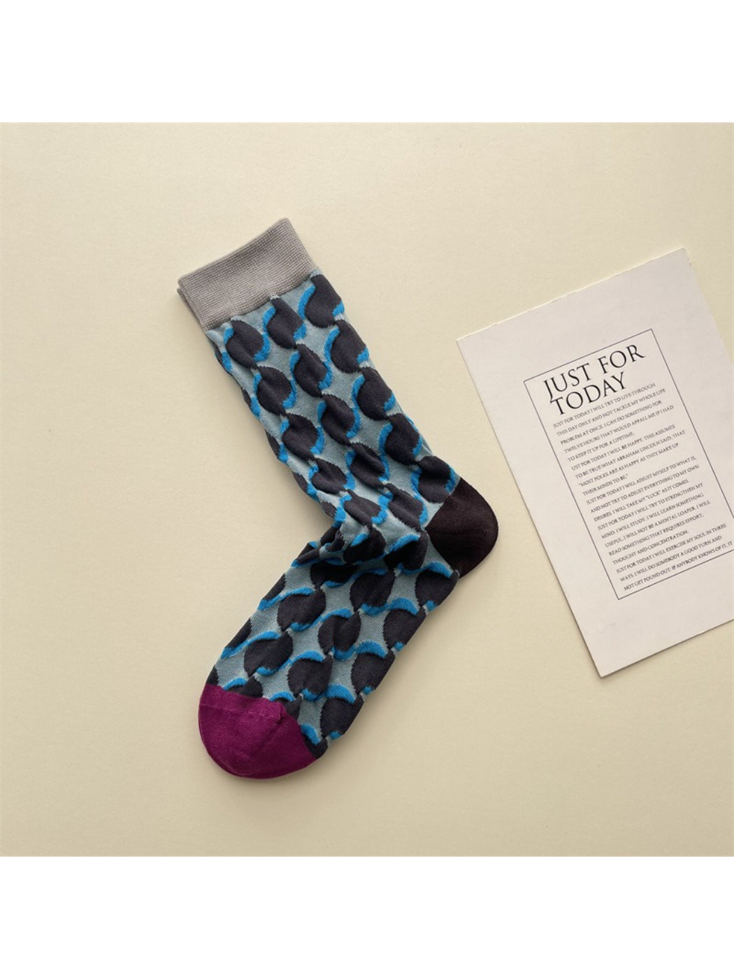 Rufia - Abstract Geometric Pattern Crew Socks