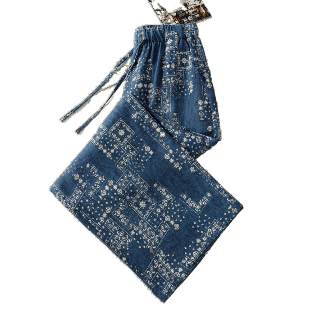 Shea - Boho Print Wide-Leg Pants - Flowy &Soft