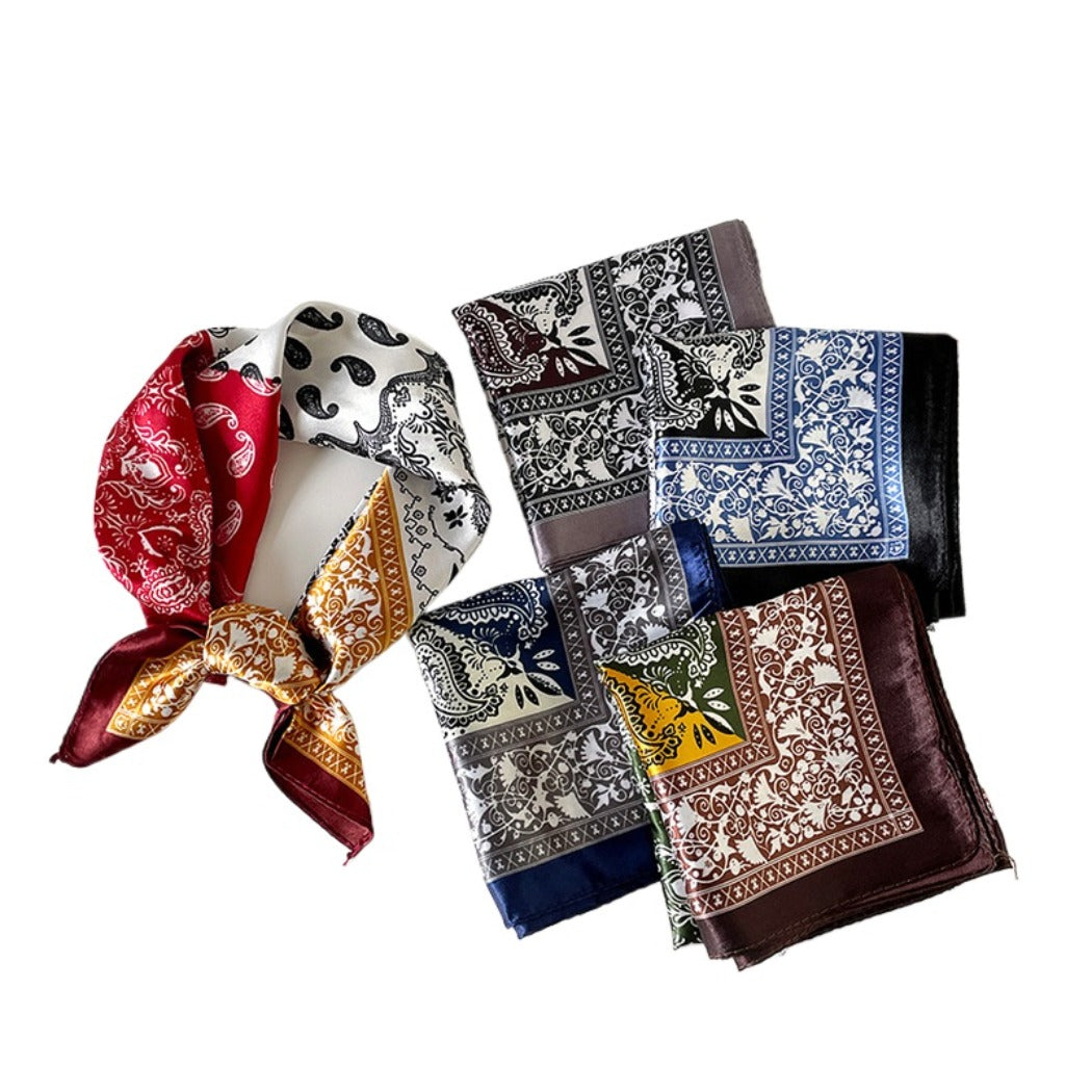 Scarvii - 24" Summer Classic Paisley Print Square Scarf