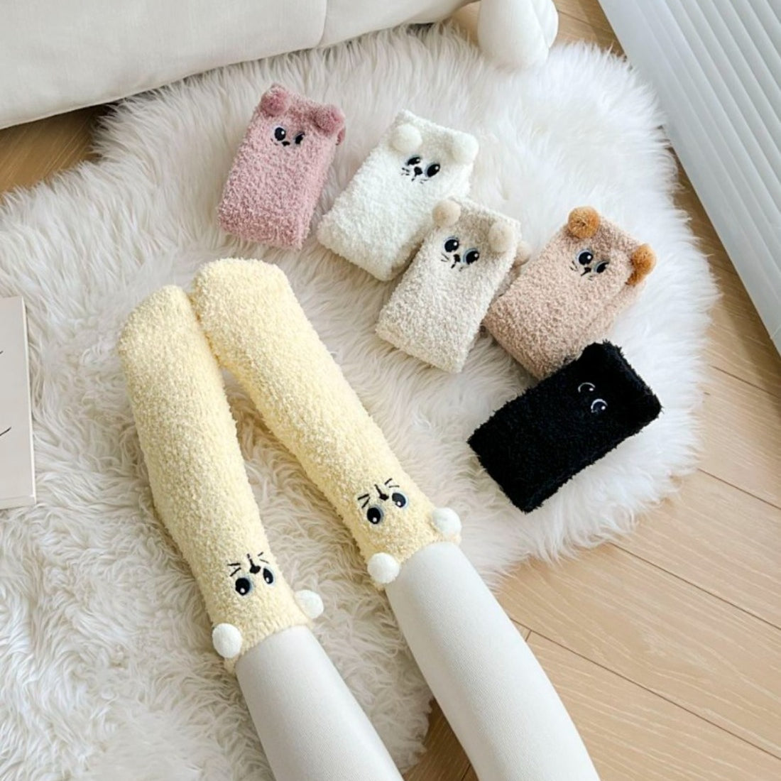 Rufia - Cute Animal Print Towel Socks