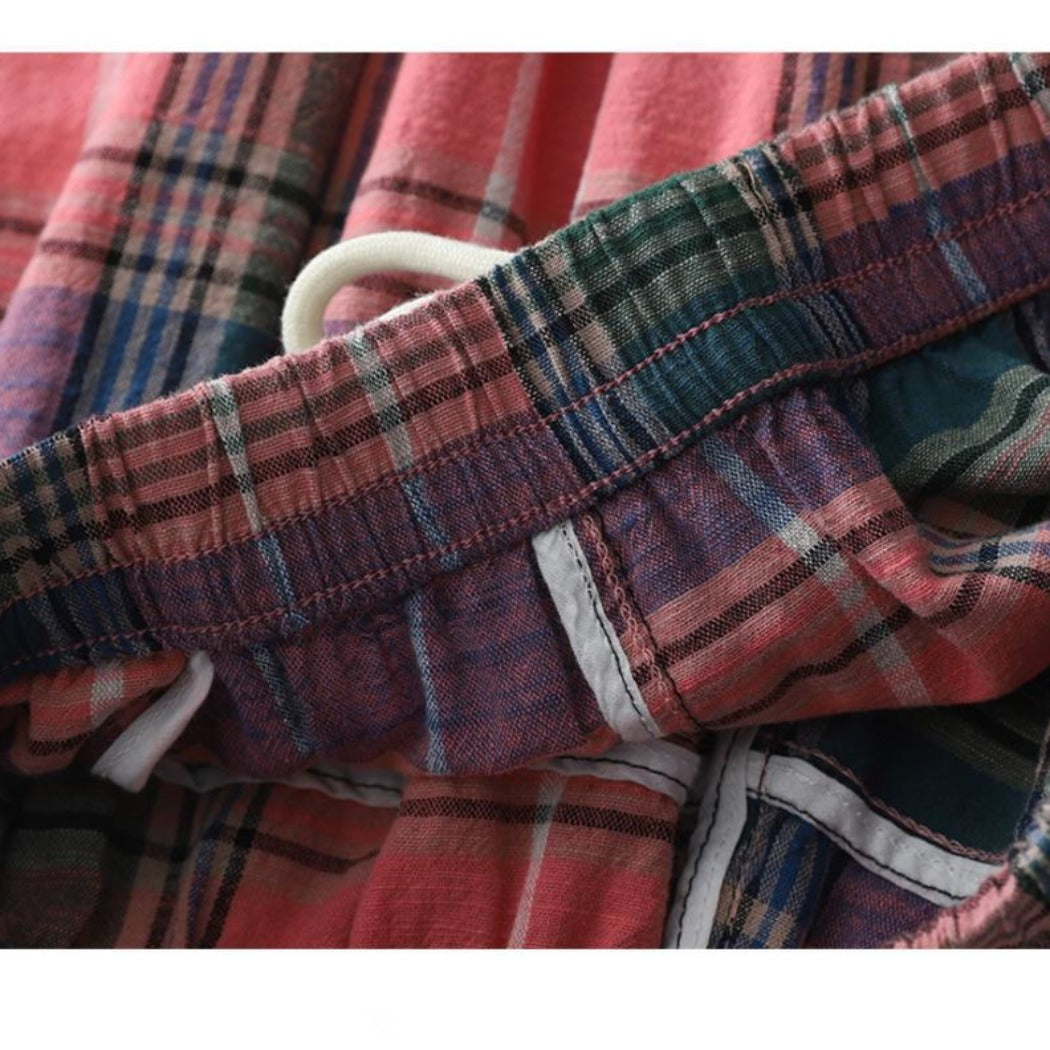 Shea - Colorful Summer Checkered Relaxed Pants