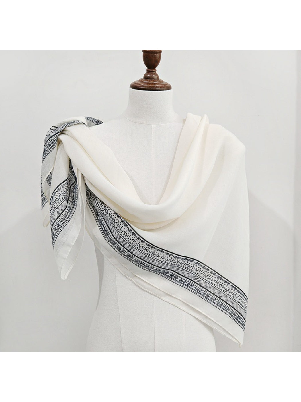 Scarvii Monochrome Border Square Scarf