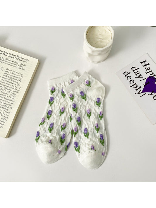Rufia - Floral Blue Mid-Calf Socks product image 2