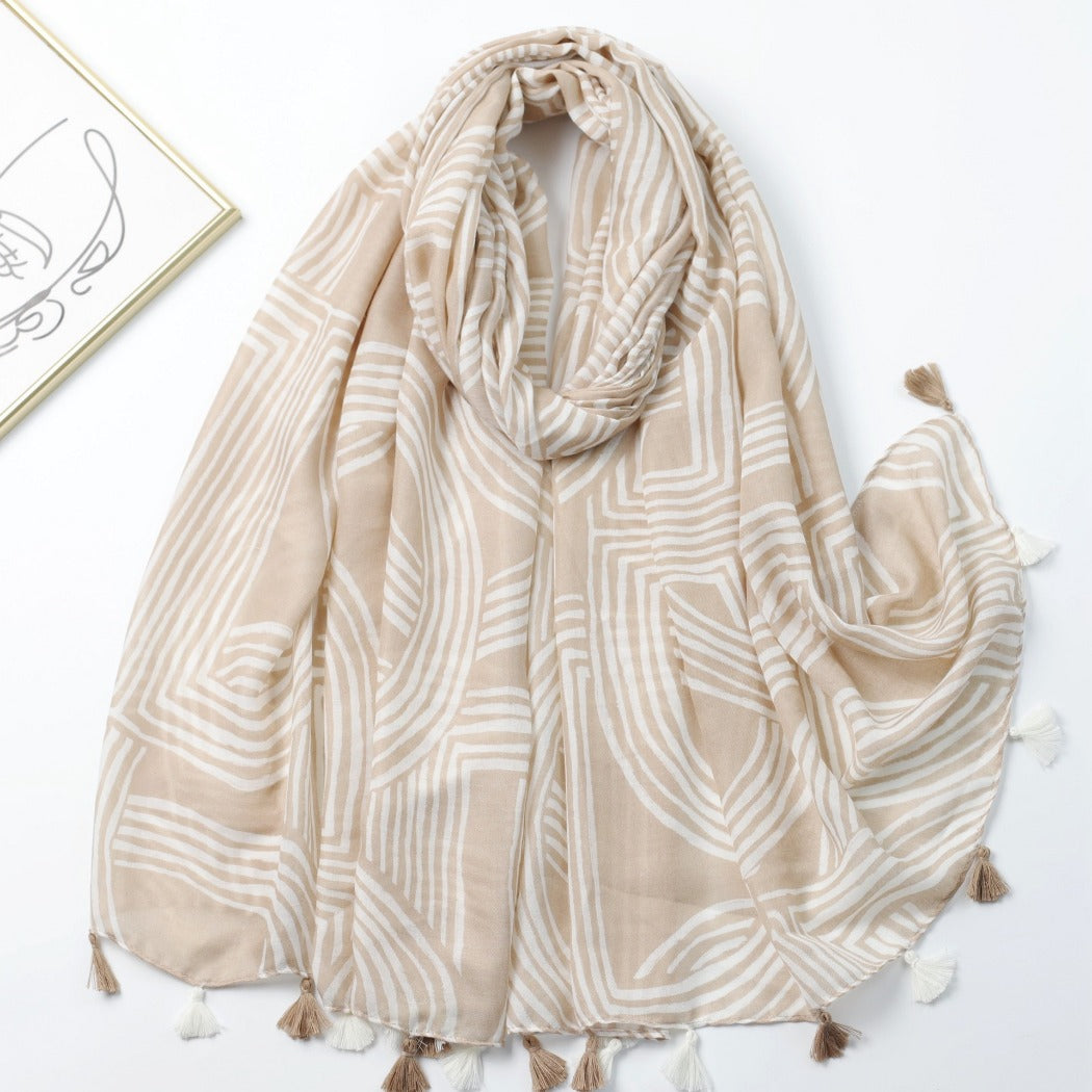 Scarvii - Striped Print Solid Scarf – Classic & Stylish