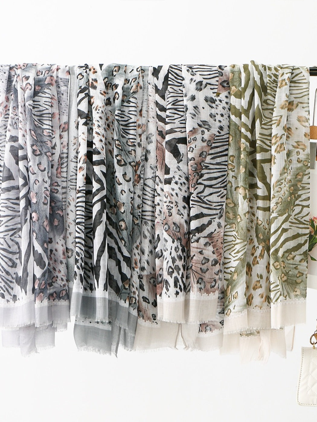 Scarvii - Multi-color Selectable Leopard Print Scarf Shawl Full Year