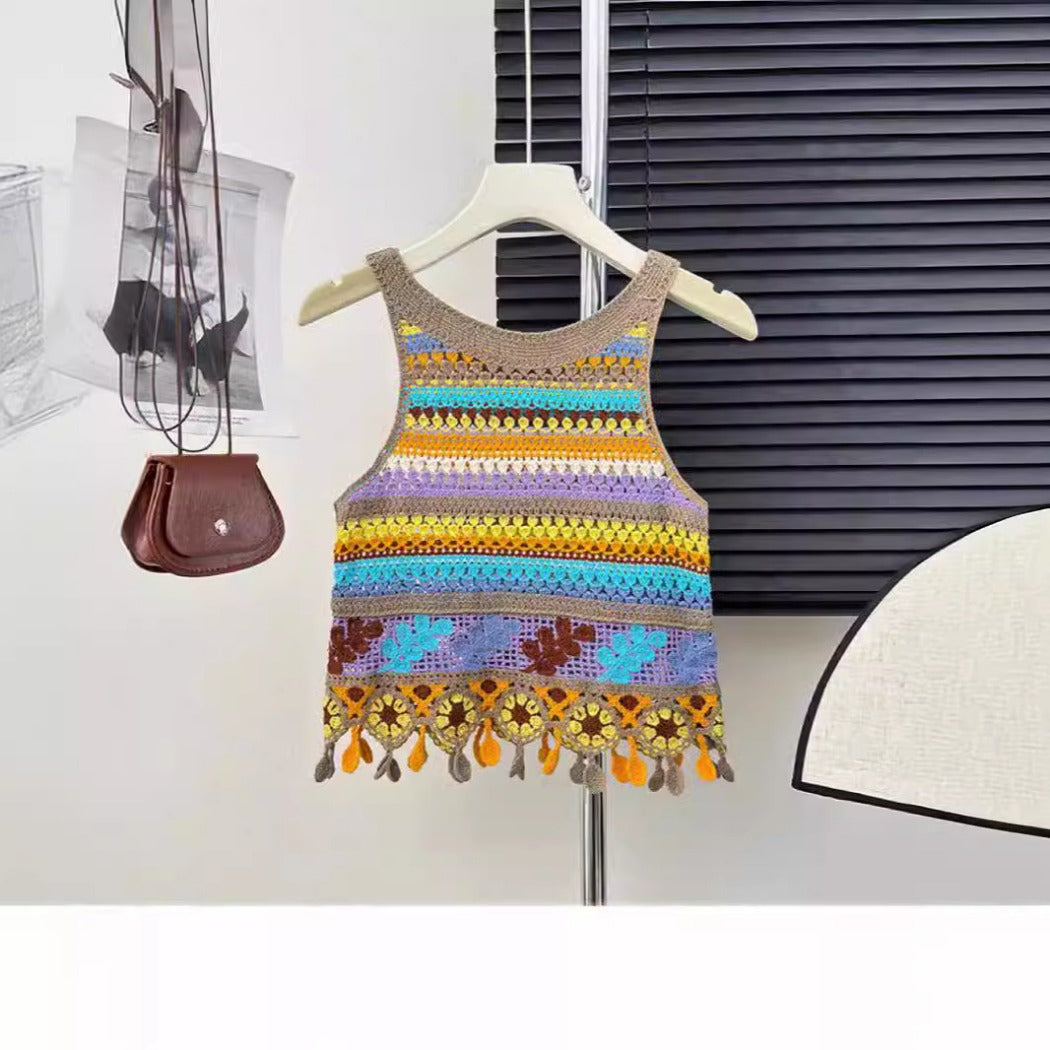 Vesty - Boho Colorblock Knit Vest- Comfortable & Fit