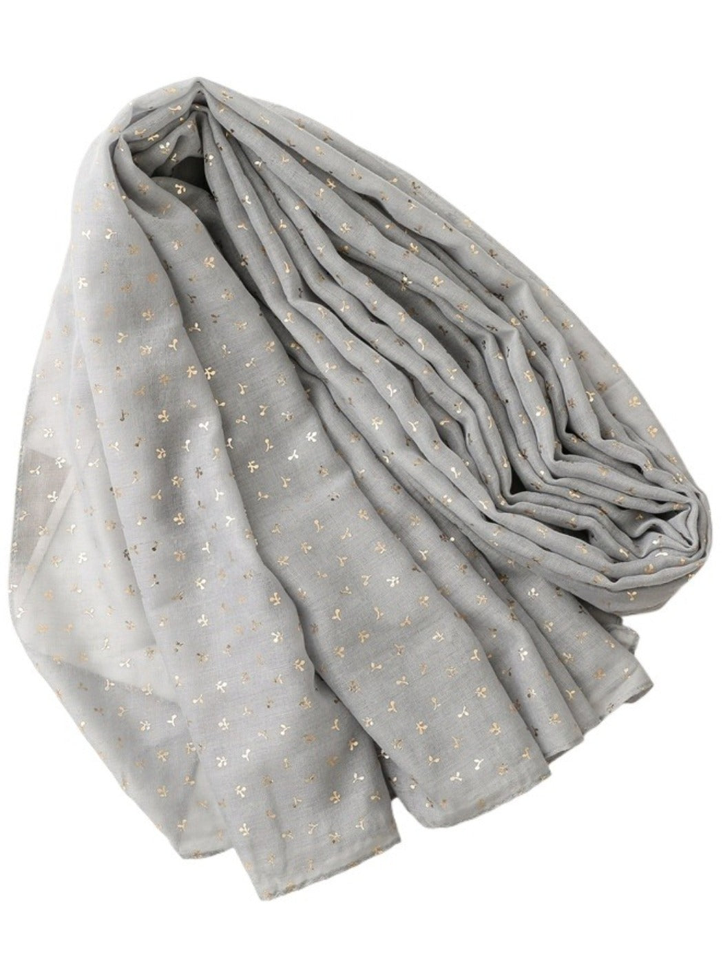Scarvii - Tiny Gold Floral Print Scarf - Fresh & Elegant