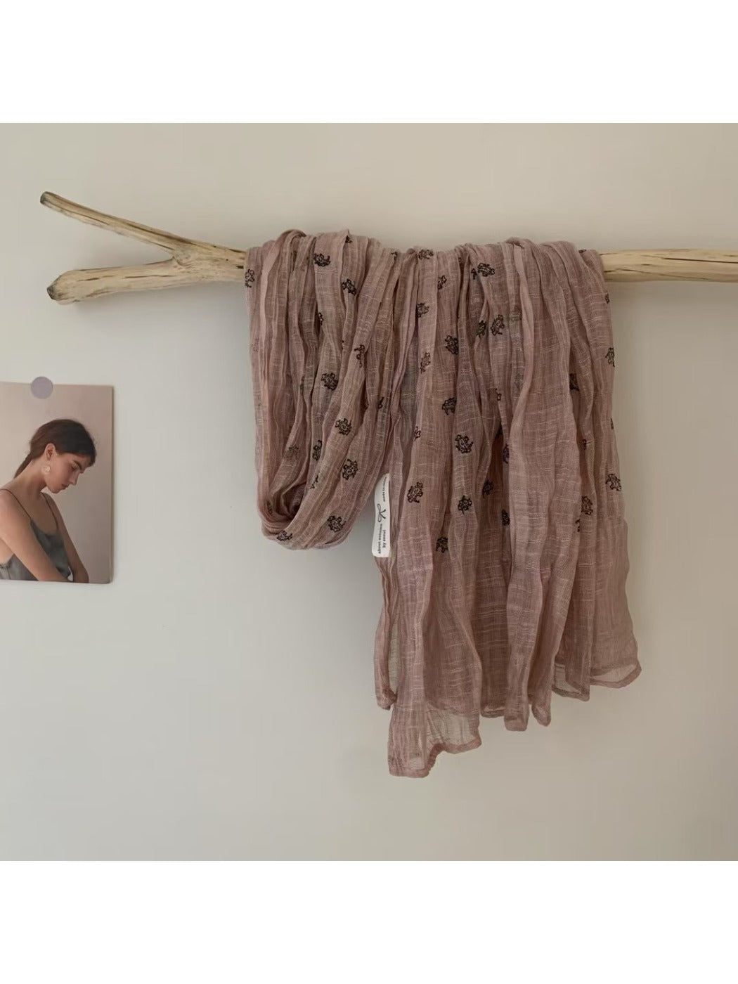Scarvii - Vintage Crinkle Textured Scarf Shawl with Paisley Print