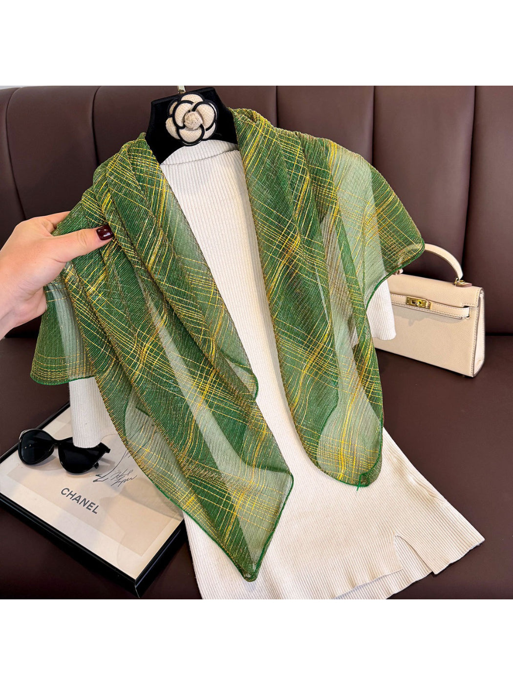 Scarvii - Lightweight Metallic Line Scarf