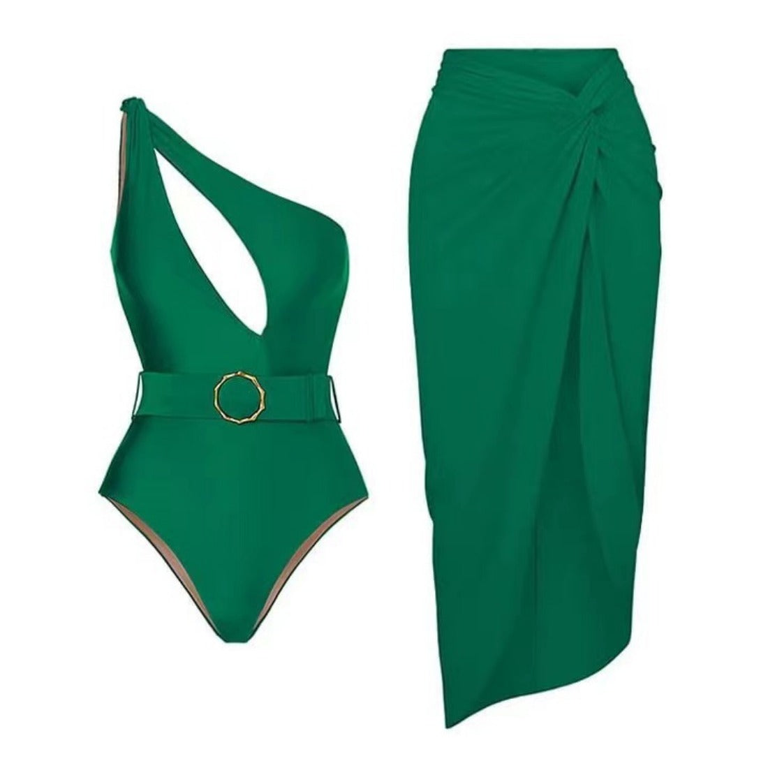 Secy - Green Sexy One-Piece Swimsuit Set