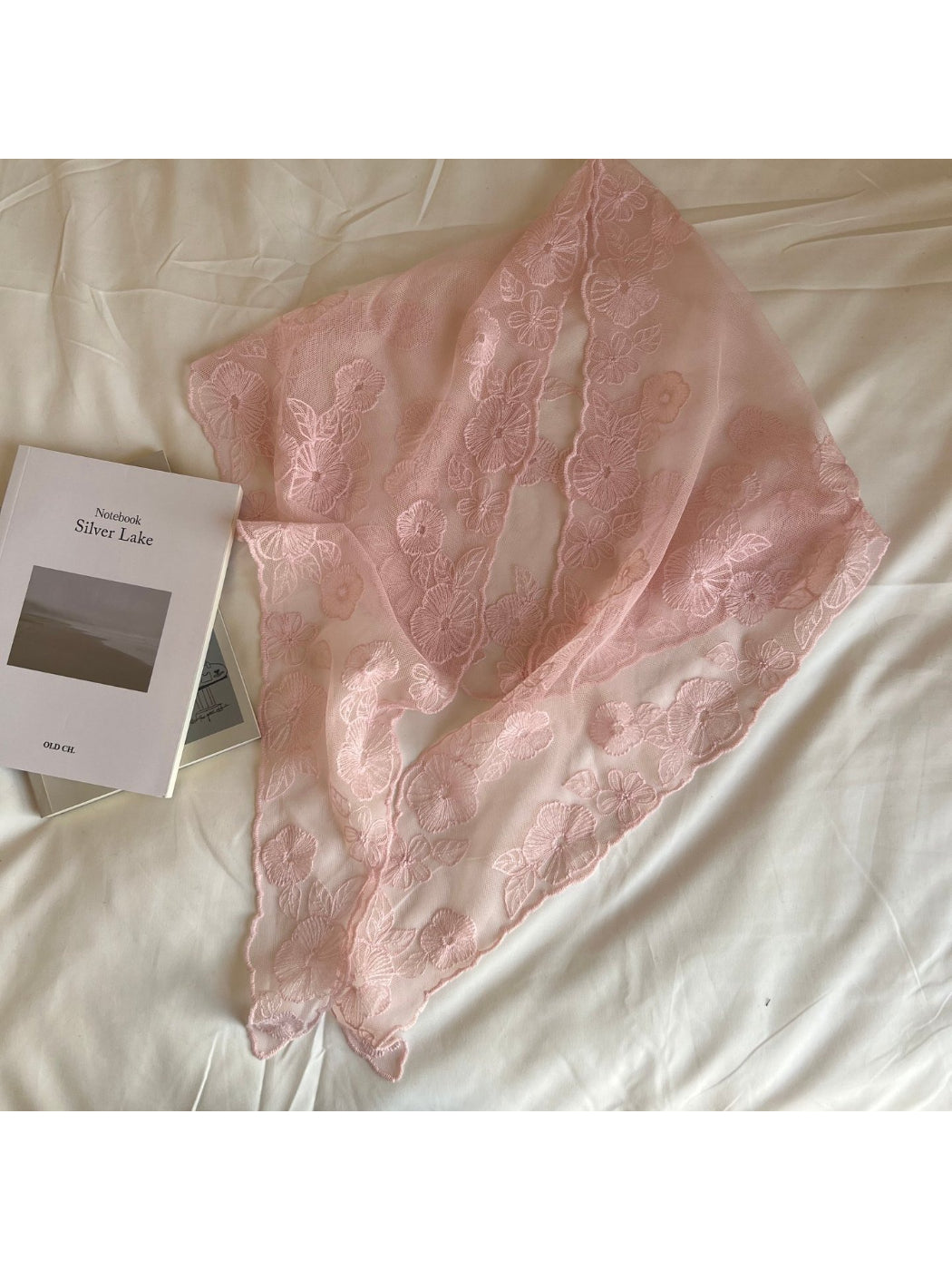 Scarvii - Vintage Floral Solid Triangle Scarf
