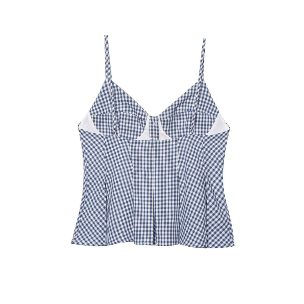 Vesty - Vintage Checkered Tank Top - Playful & Cute