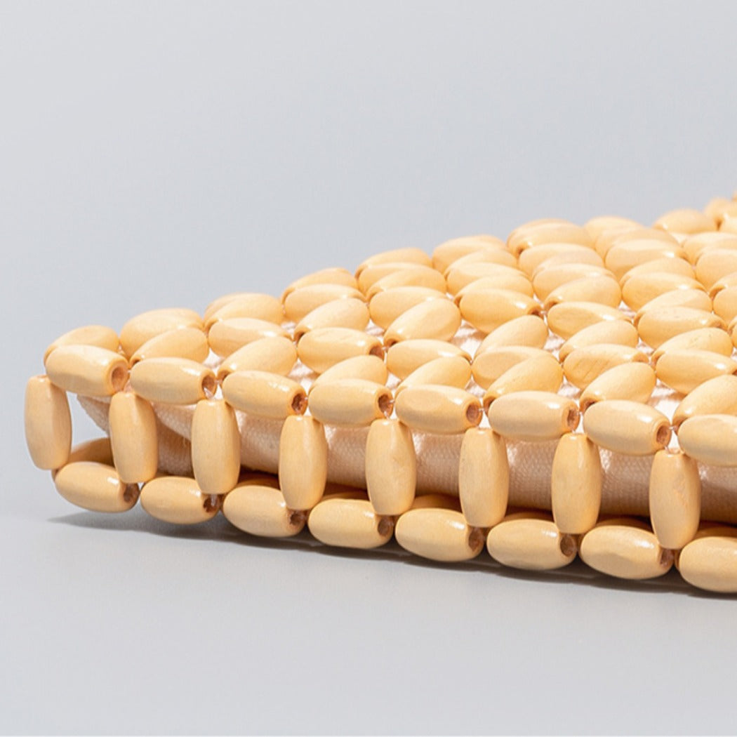 Cosbai - Wooden Bead Woven Crossbody Bag - Stylish & Classic