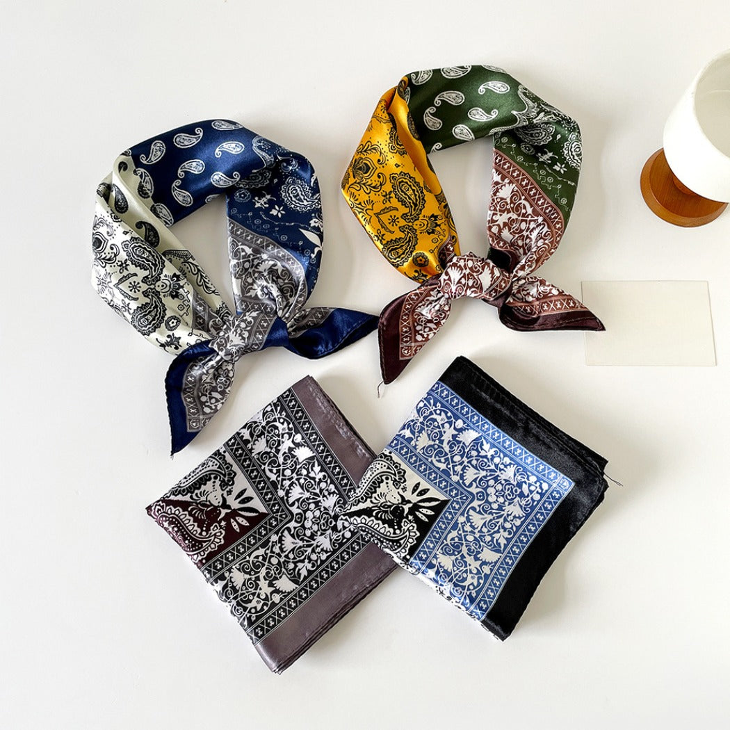 Scarvii - 24" Summer Classic Paisley Print Square Scarf