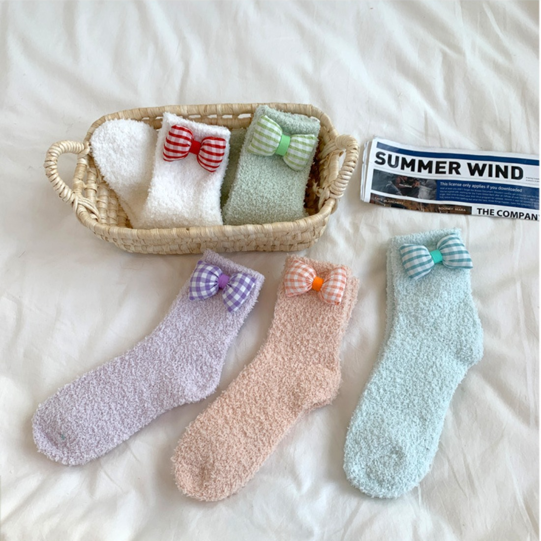 Rufia - Bowknot Coral Fleece Socks