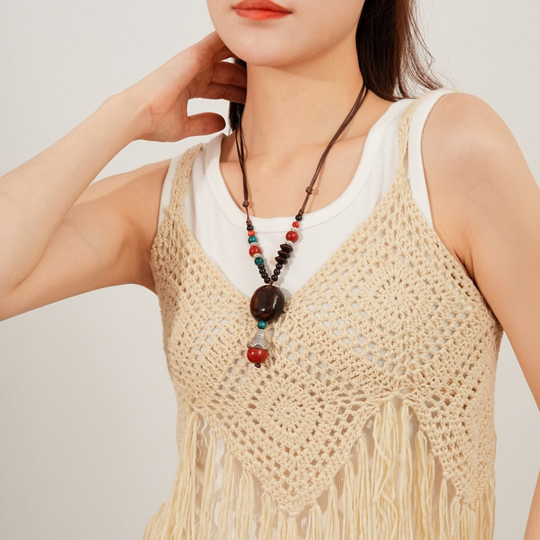 Bauai - Boho Beaded Statement Necklace - Vintage & Bold