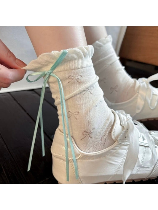 Rufia - Ribbon Bow Style Women's Socks