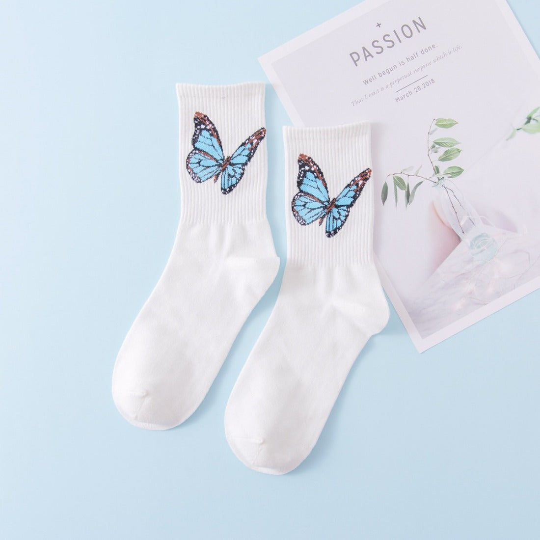 Rufia - Butterfly Print Colorful Socks