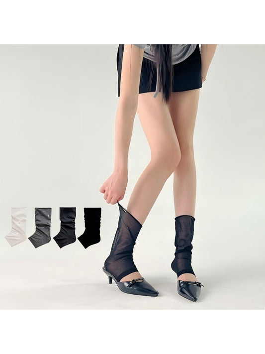 Rufia - Sheer Open Design Crew Socks