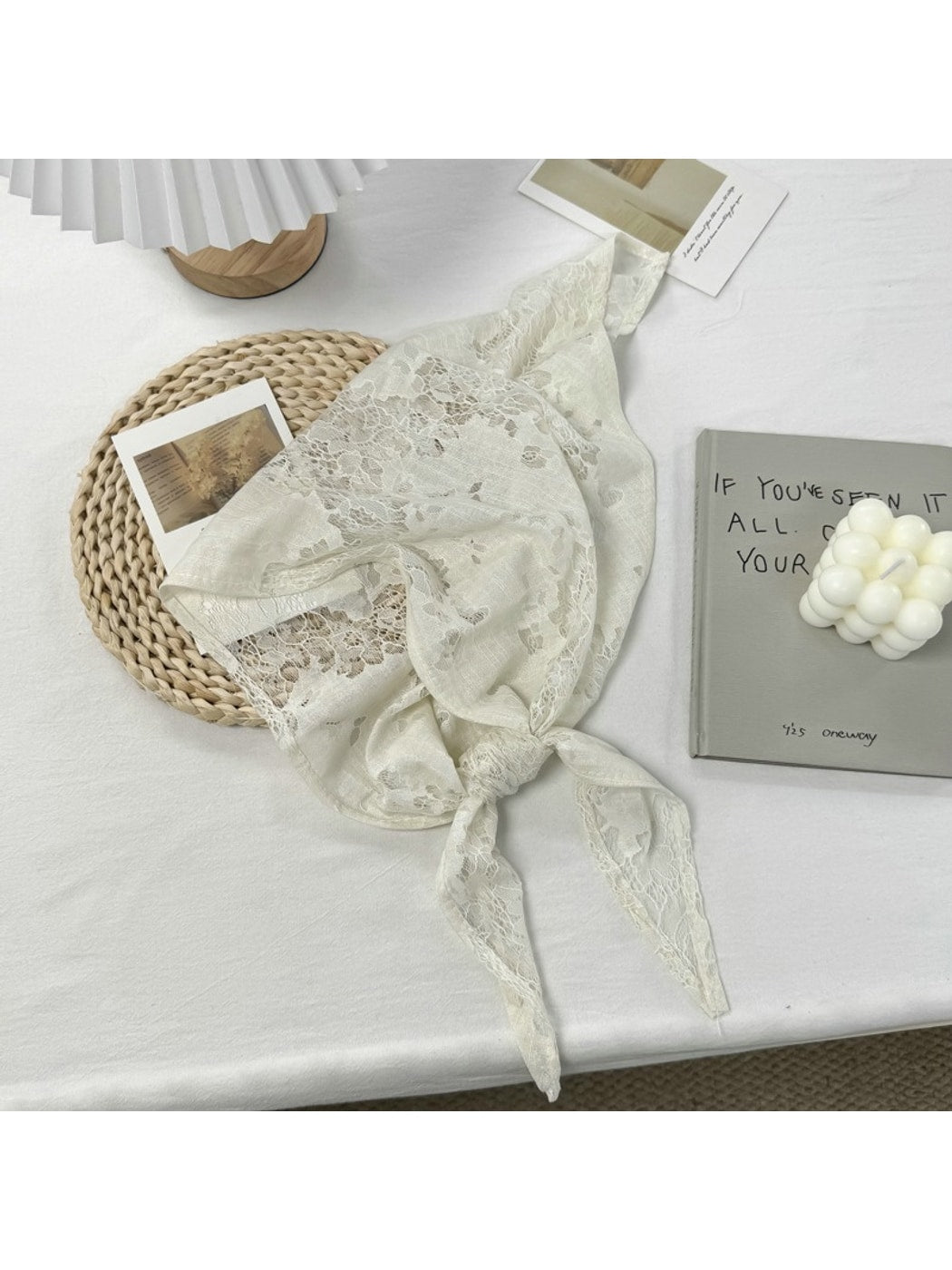 Scarvii - Sweet Floral Openwork Triangle Bandana