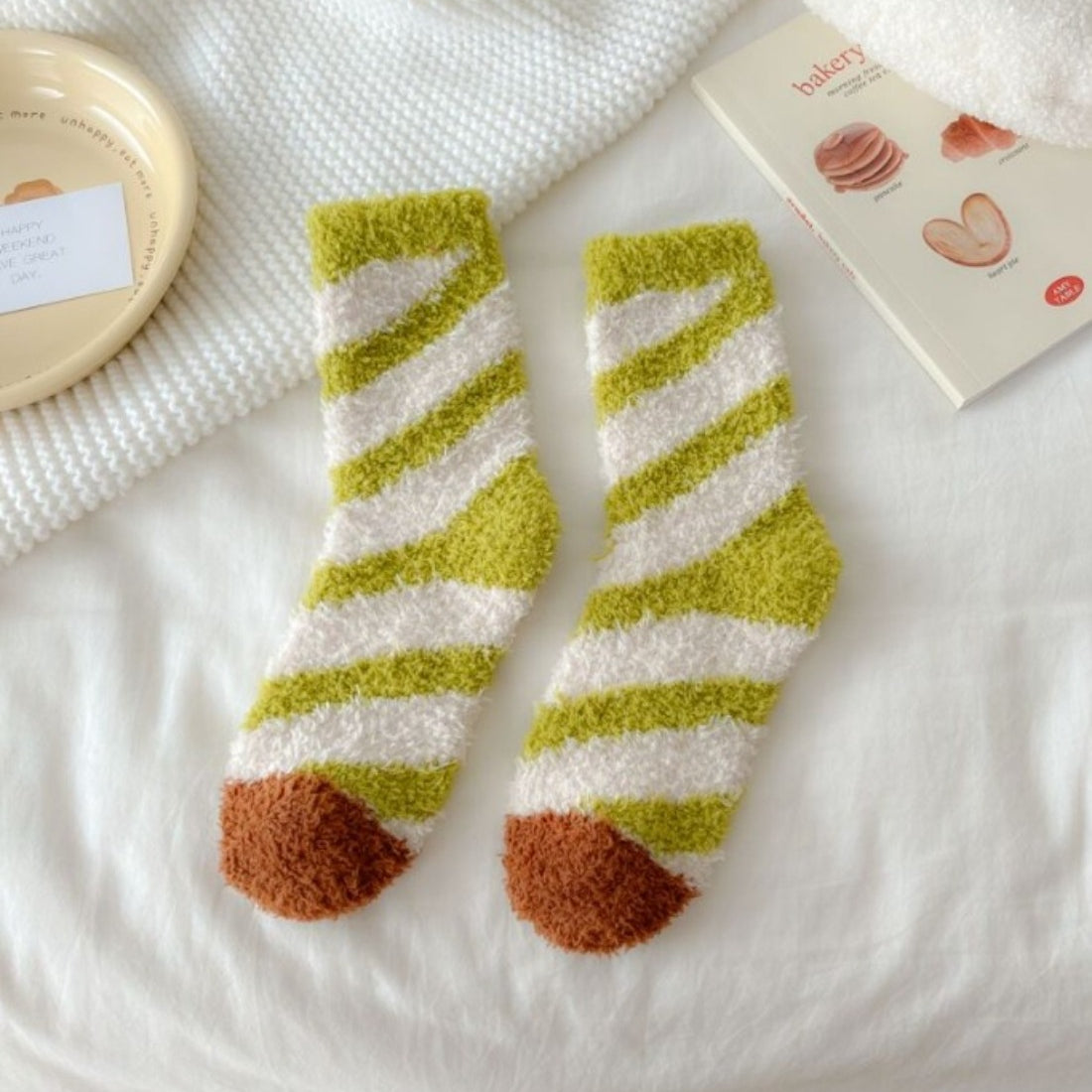 Rufia - Ice Cream Color Coral Fleece Warm Socks