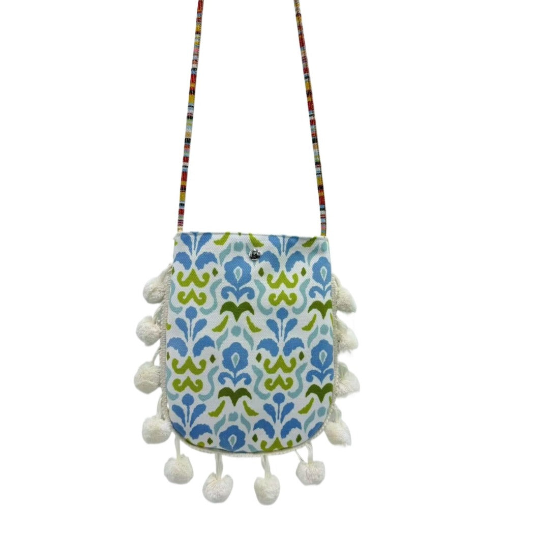 Cosbai - Retro Atlas-Pattern Knit Shoulder Bag - Vintage & Practical