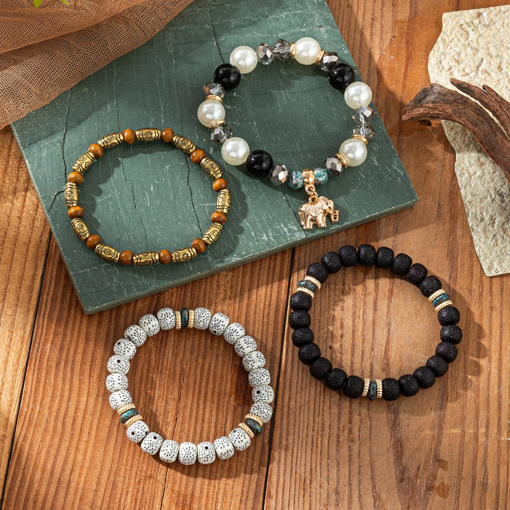 Bauai - 4 In 1 Boho Beaded Bracelet Set - Vintage & Stylish