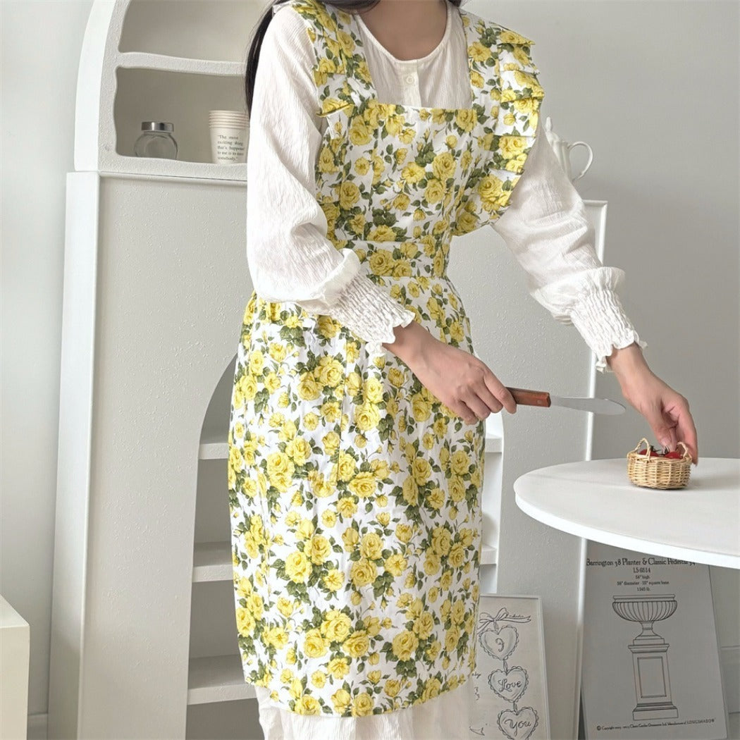 Apros - Floral Ruffle Apron - Sweet & Stylish
