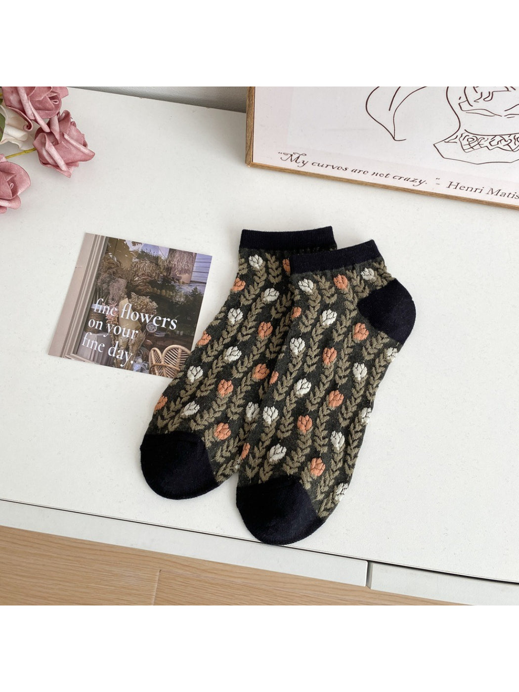 Rufia - Soft Floral Pattern Ankle Socks product image 5