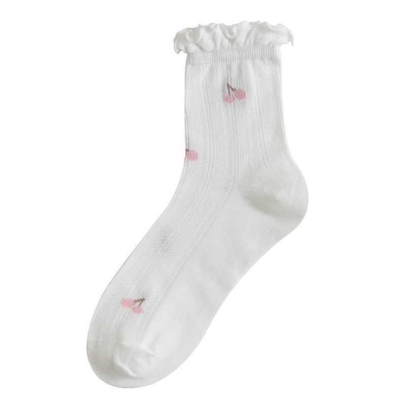Rufia - Floral Print Ruffle Socks