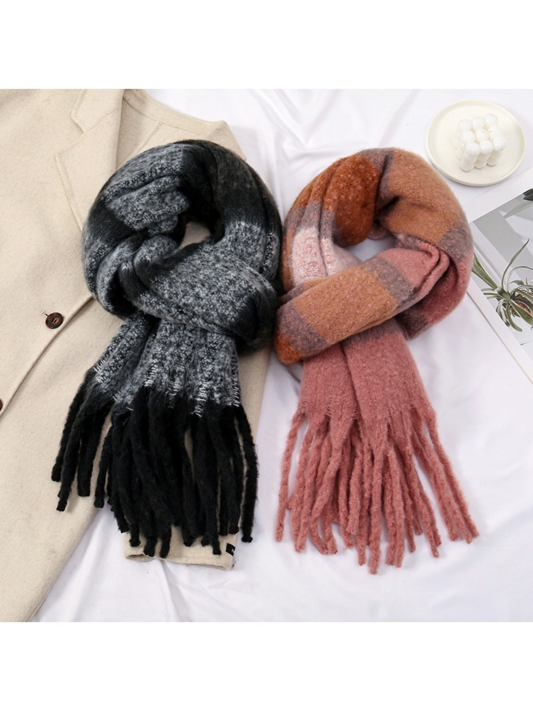 Scarvii - Maillard Winter Tassel Scarf