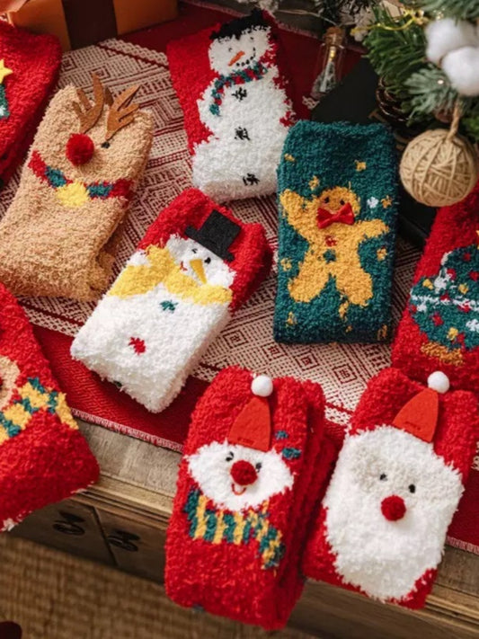 Rufia - Christmas Vibe Thickened Mid-calf Socks – 6 Options