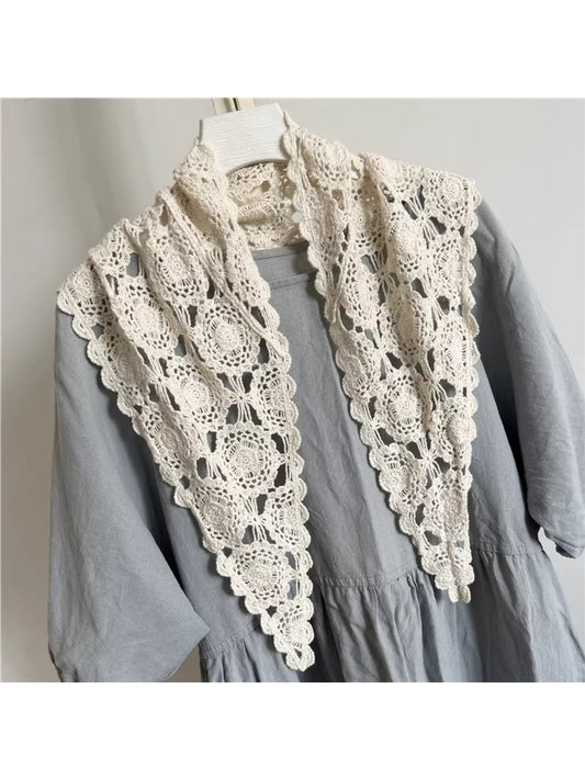 Scarvii - Parisian Style Openwork Lace Triangle Scarf