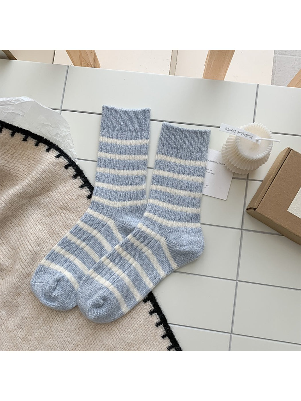 Rufia Cozy Stripe Fuzzy Crew Socks product image 9