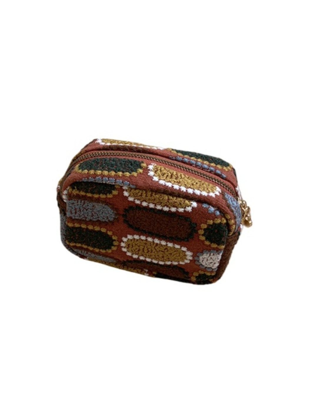Cosbai - Mini Embroidered Zipper Cosmetic Pouch