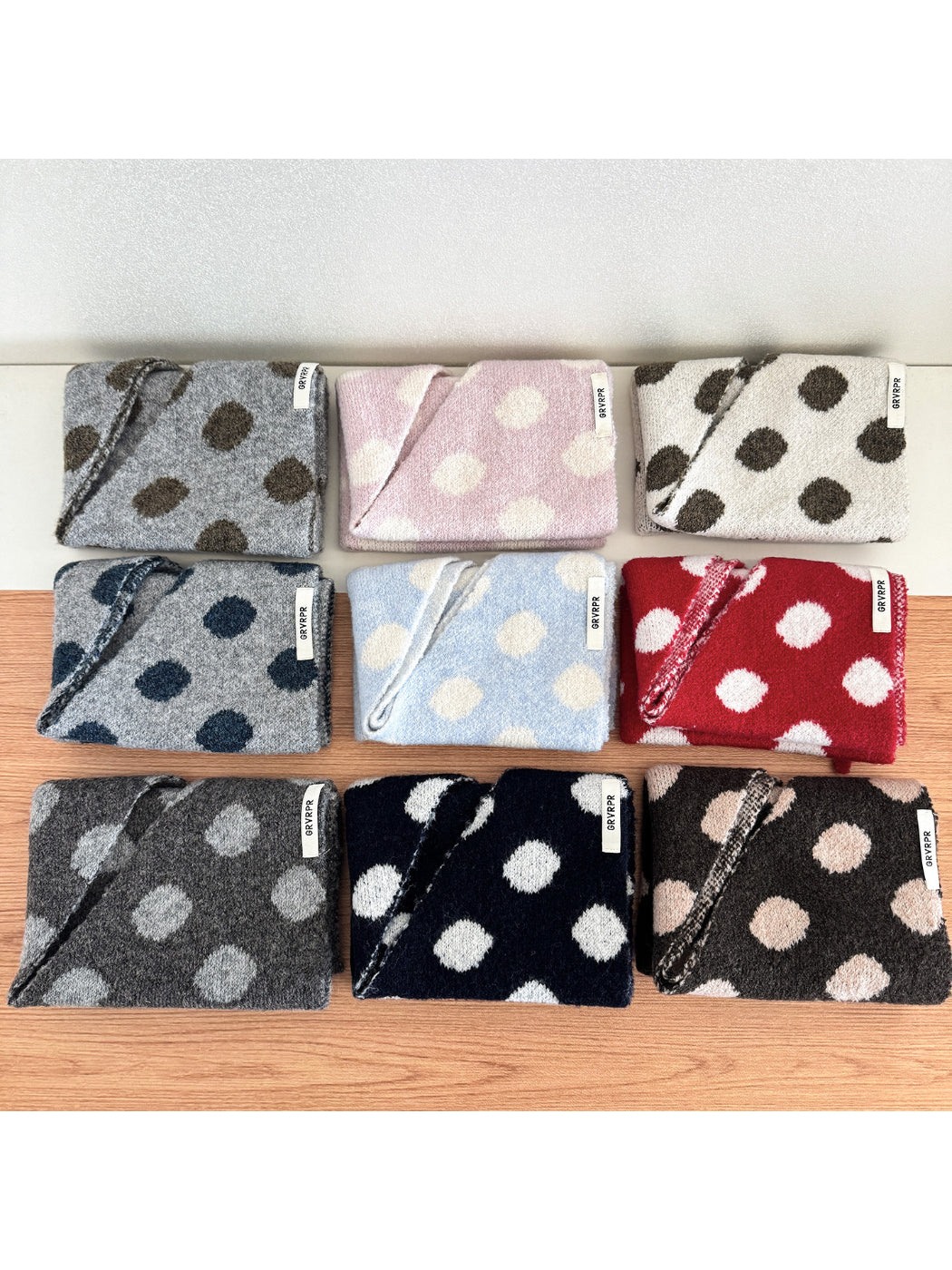 Scarvii - Fuzzy Polka Dot Triangle Scarf