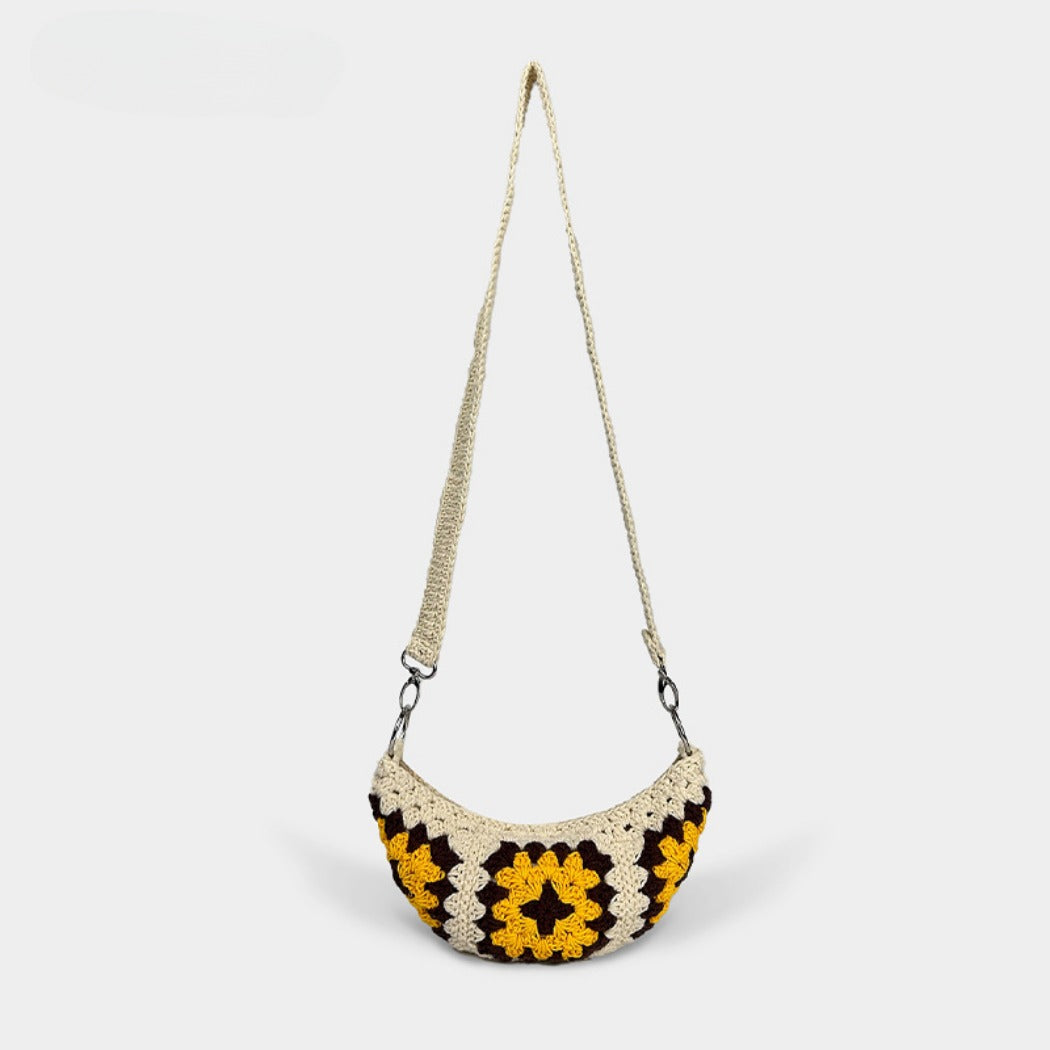 Cosbai - Floral Crochet Mini Dumpling Bag