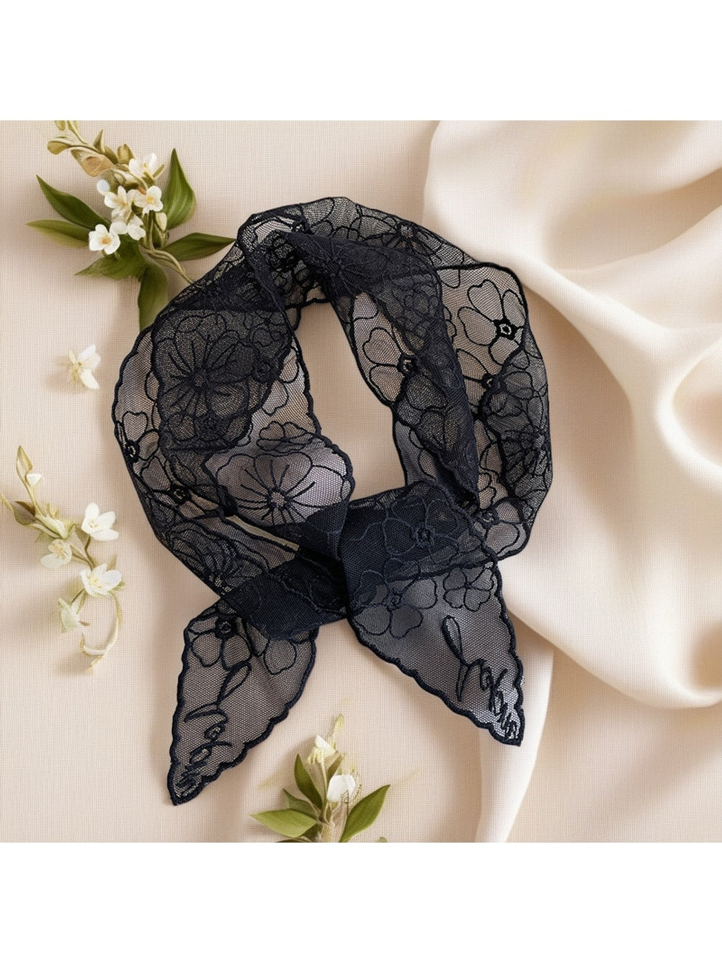 Scarvii - Floral Lace Tie Styling Scarf