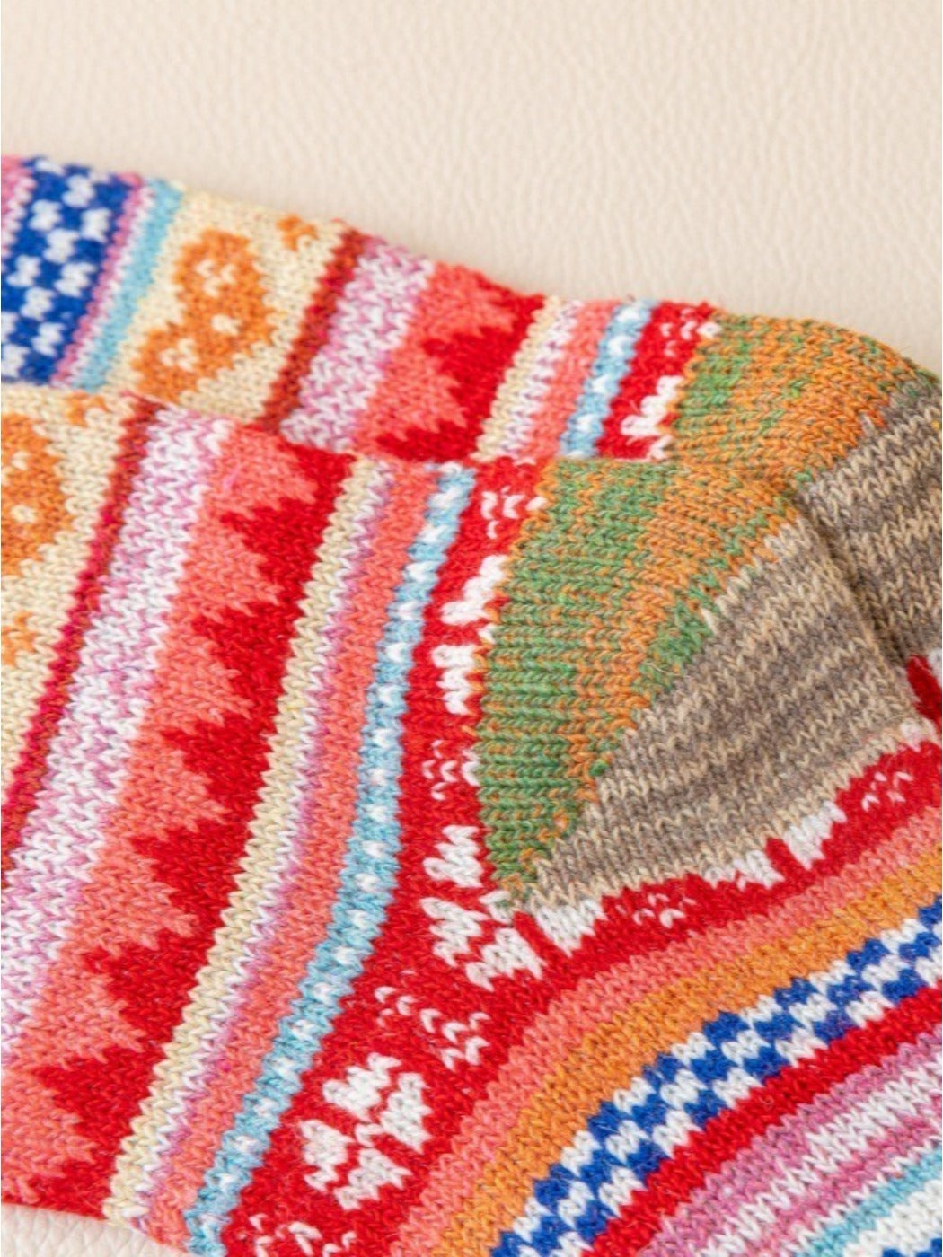 Rufia - Retro Color-Block Thick Warm Winter Socks - 5 Pairs/Pack