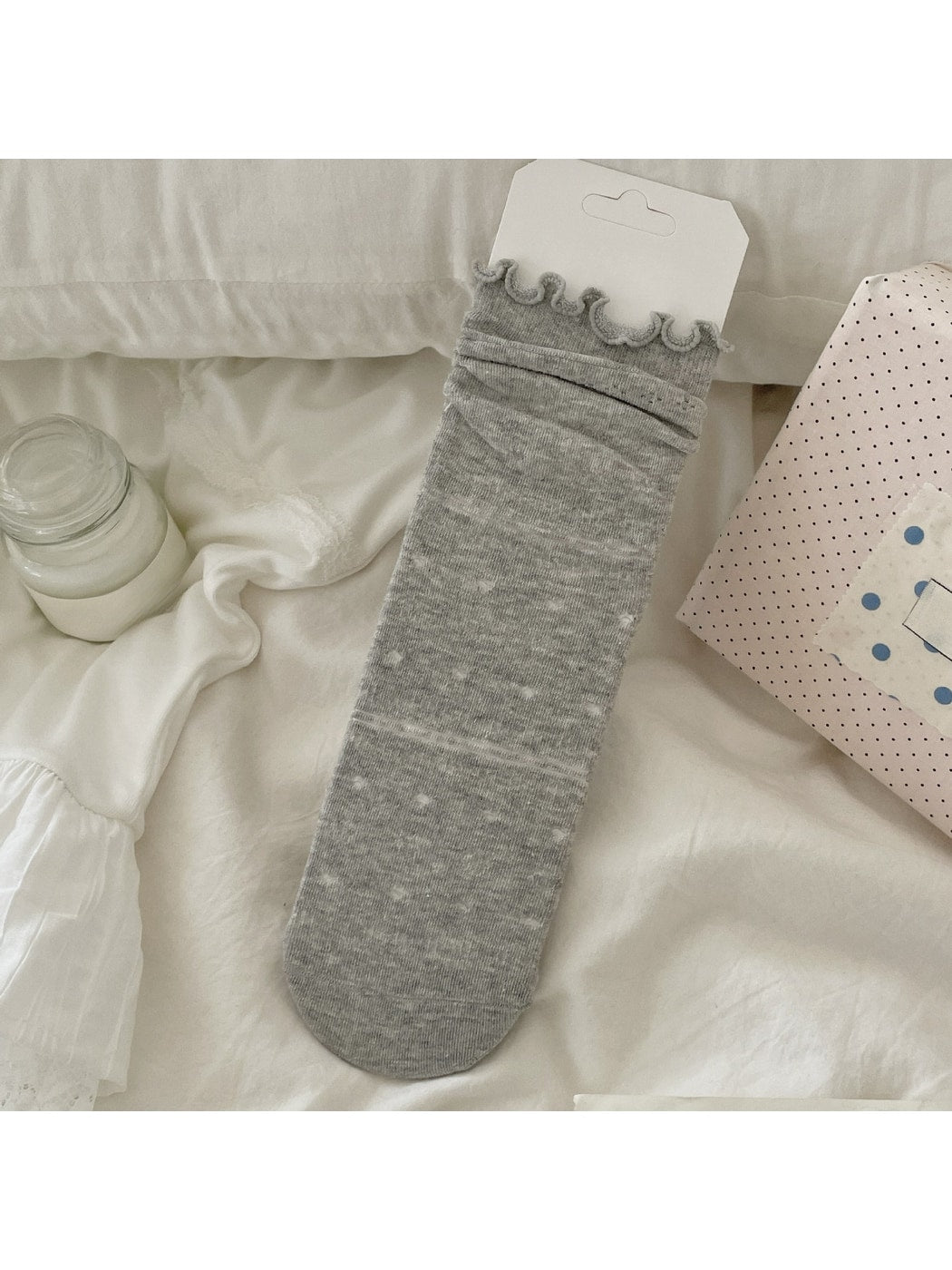 Rufia - Ruffle Cuff Hollow-Out Socks