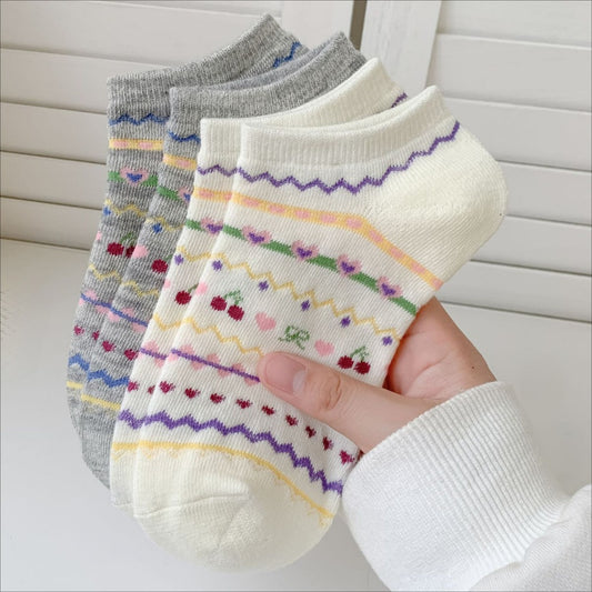 Rufia - Cute Cherry Ankle Socks with Bow Detail