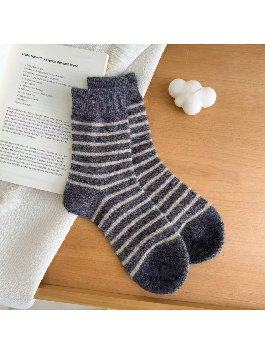 Rufia - Soft Check Pattern Knit Gloves